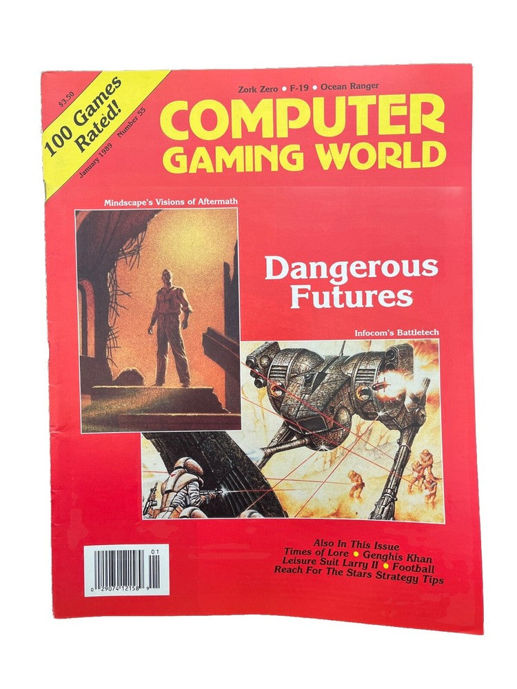 Computer Gaming World PC Game Magazine #55 Jan 1989 Dangerous Futures