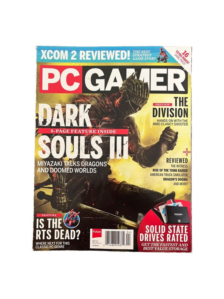 APRIL 2016 PC GAMER video game magazine - DARK SOULS III