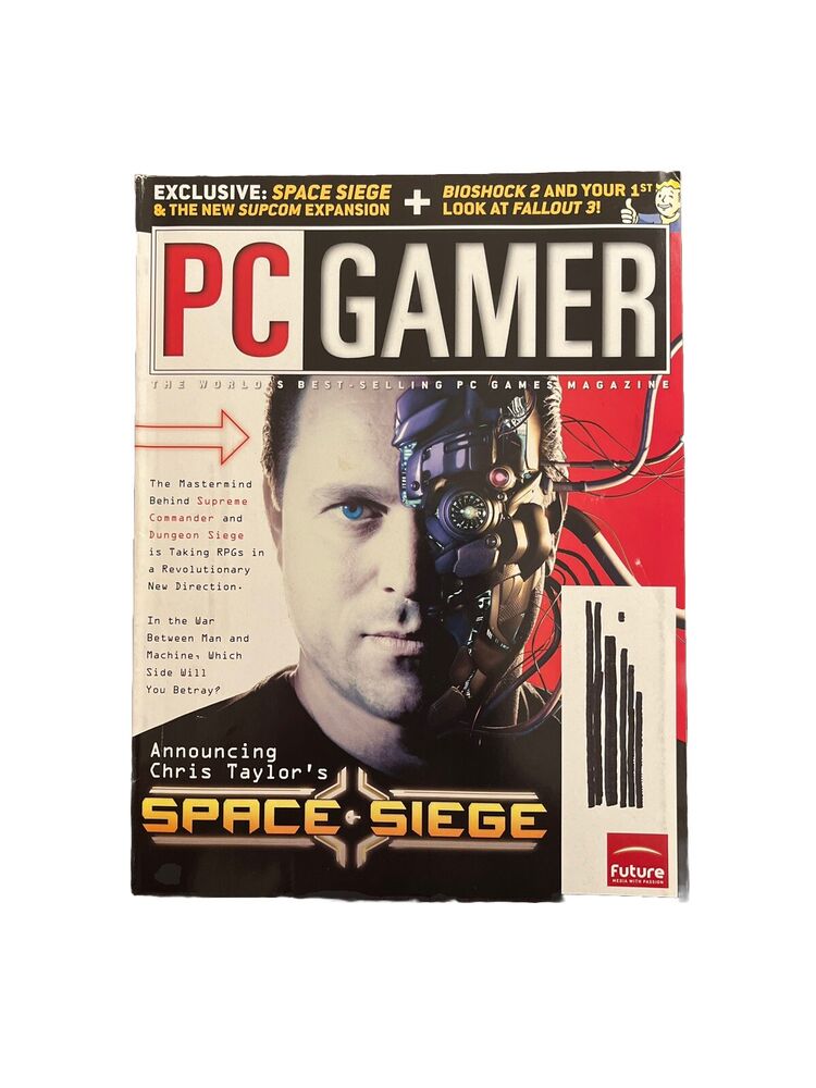 SEPTEMBER 2007 #165 PC GAMER video game magazine -SPACE and SIEGE With Demo Disc