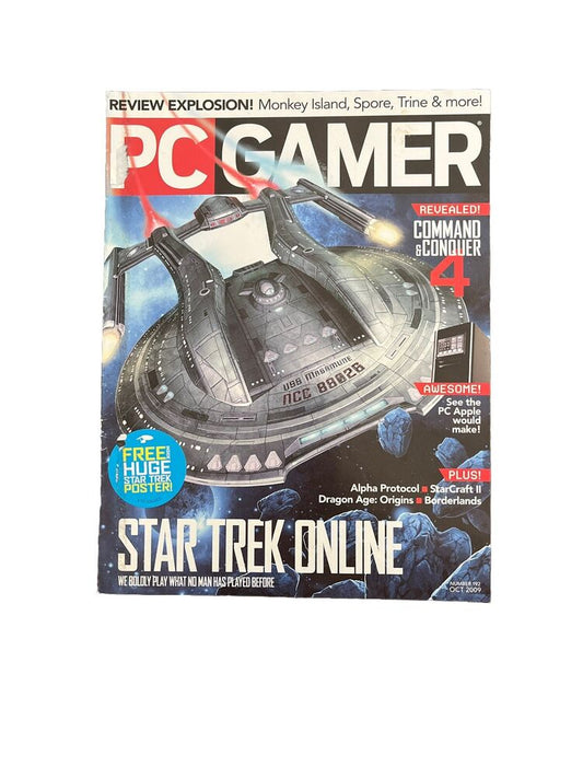 October 2009 PC Gamer #192 Video Game Magazine - Star Trek Online - Demo Disc