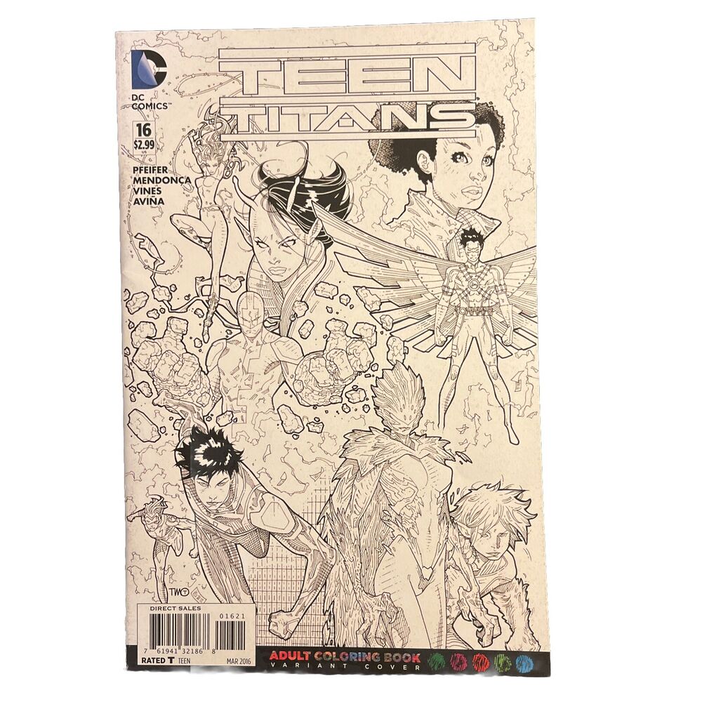 Teen Titans #16 2016 Adult Coloring Book Variant Cover DC Comic NM