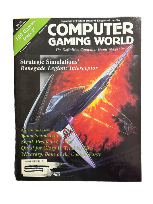 Computer Gaming World Magazine #79 Feb 1991 Renegade Legion: Interceptor