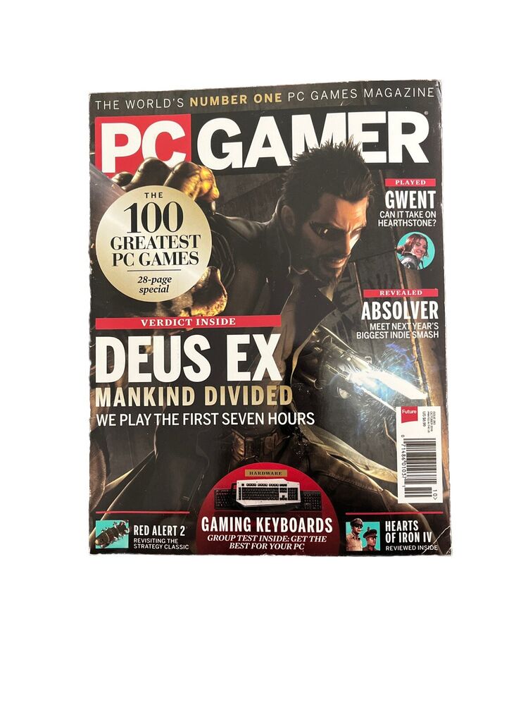 OCTOBER 2016 #283 PC GAMER video game magazine DEUS EX Mankind Divided