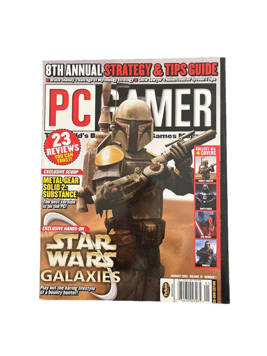 January 2003#106 PC Gamer Vintage Video Game Magazine Star Wars Galaxies