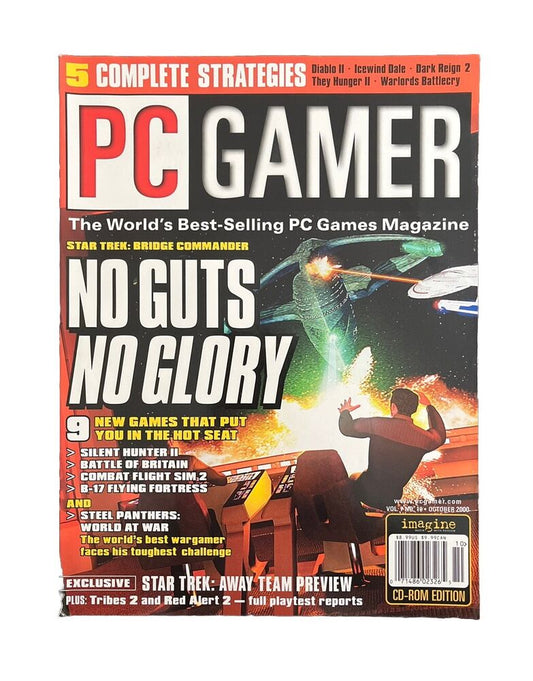 Vintage PC GAMER Magazine Vol.7 No.10 October 2000 - No Guts No Glory