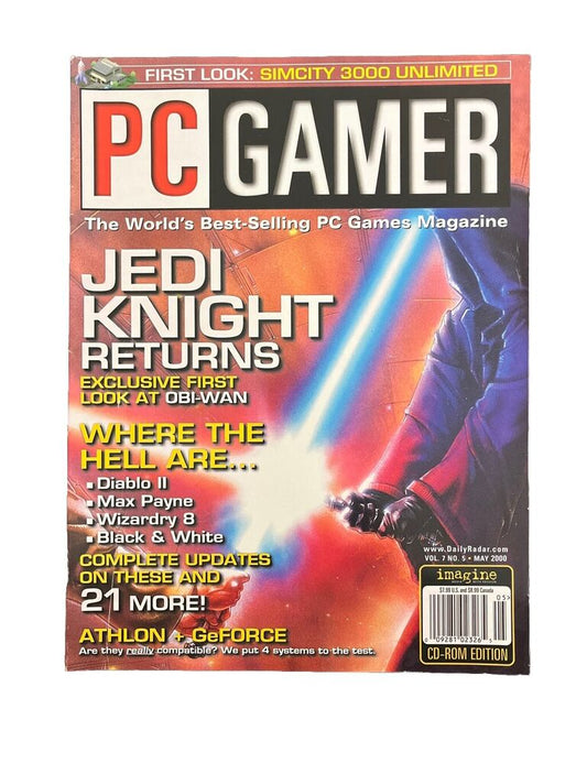 Collectable Vintage PC GAMER Magazine Vol.7 No.5 May 2000 - Jedi Knight Returns