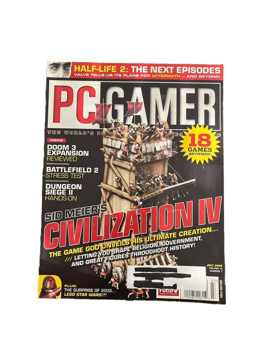 July 2005 PC GAMER Vintage Computer video game magazine #138 - CIVILIZATION IV