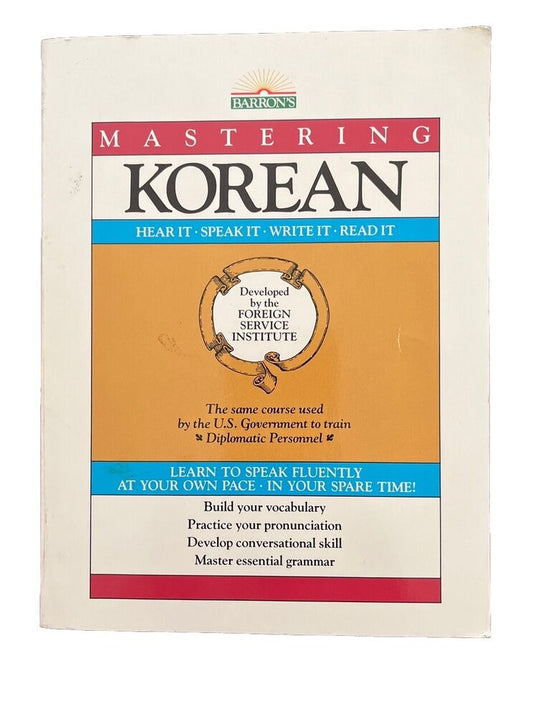 Barrons Mastering Korean learning Studying Book With 12 Cassettes