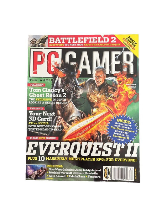 July 2004 PC Gamer Vintage Video Game Magazine Volume 11 #125 Everquest II