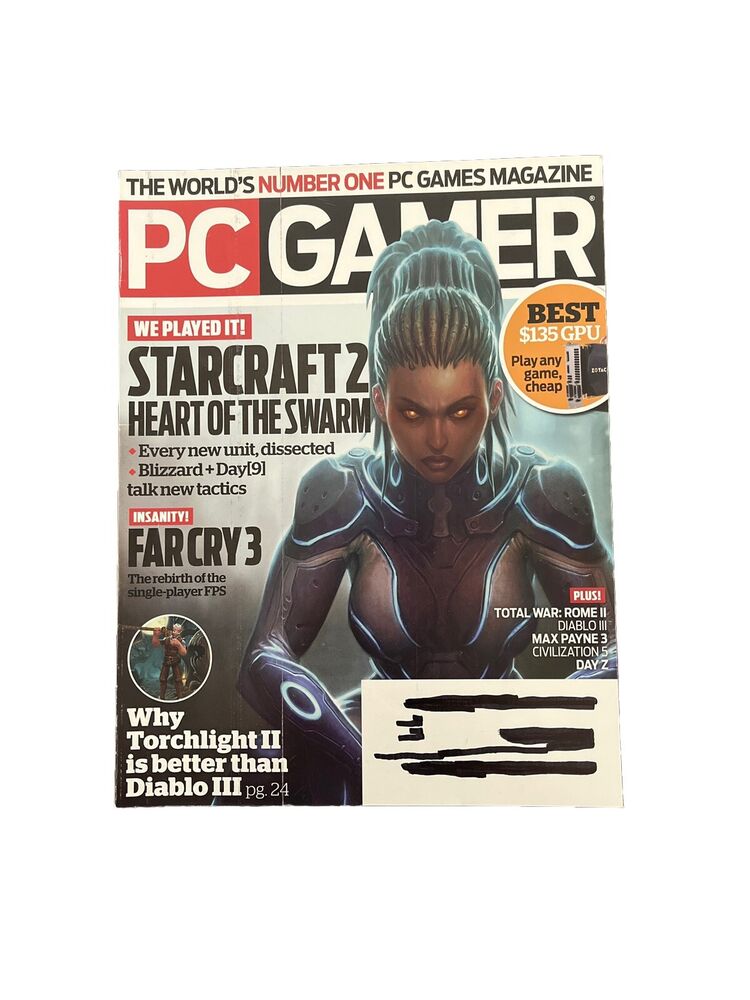 SEPTEMBER 2012 PC GAMER #230 Antique video game magazine - STARCRAFT 2 - Farcry3