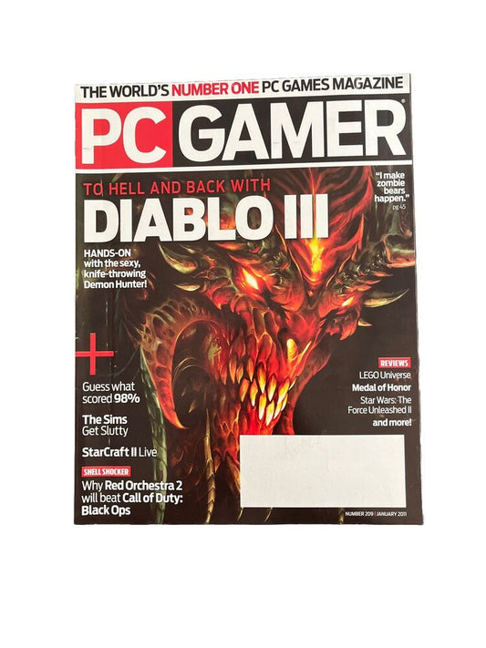 JANUARY 2011 #209 PC GAMER Vintage Computer video game magazine - DIABLO III