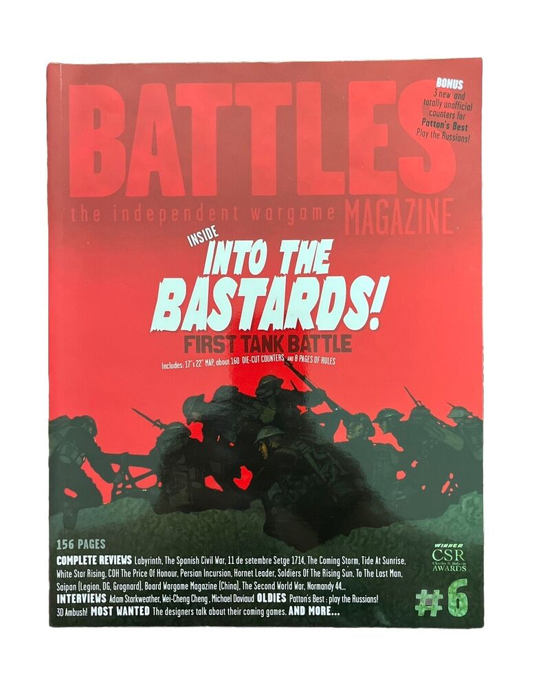 Battles Wargame Magazine #6 With Military History Board Game - Into the Bastards