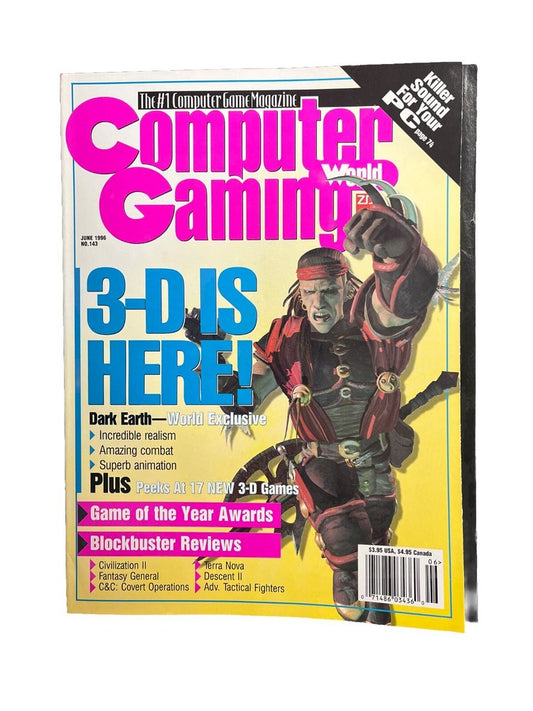 Vintage Computer Gaming World Strategy Magazine #143 June 1996 3-D Is Here!