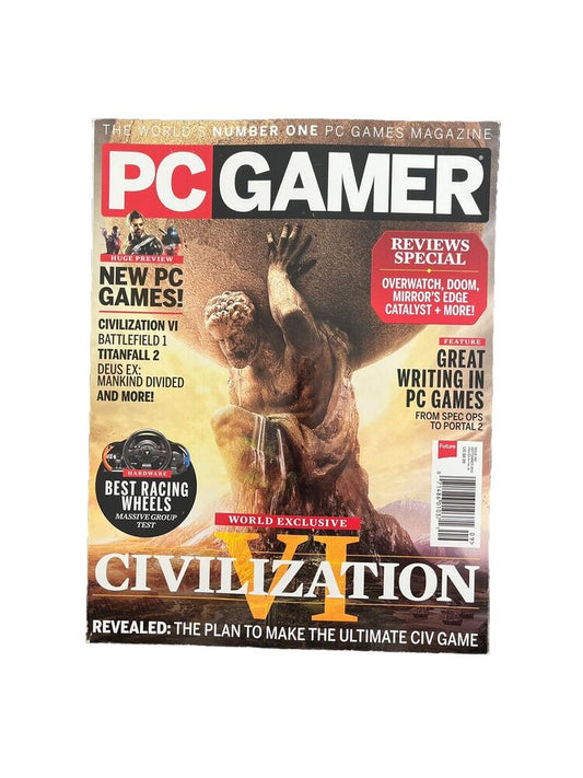 SEPTEMBER 2016 PC GAMER Computer video game magazine - CIVILIZATION VI #282