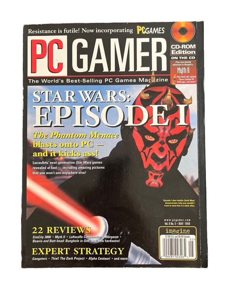 Vintage Collectable PC GAMER Magazine Vol.6 No.5 May 1999 - Star Wars: Episode I