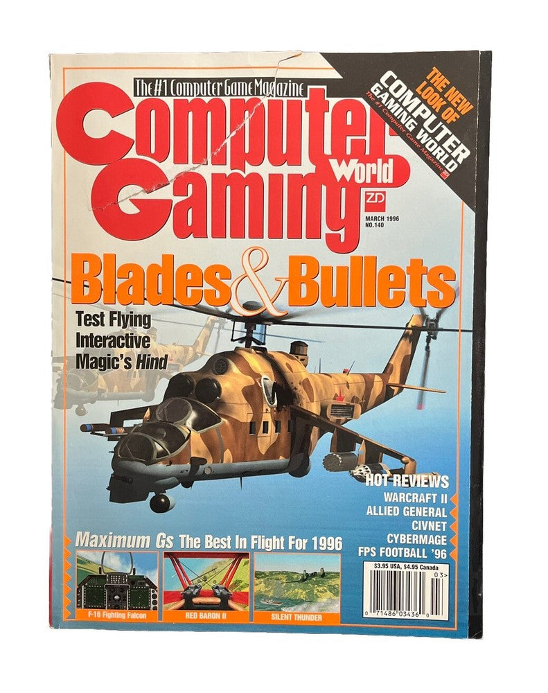 Classic Vintage Computer Gaming World Magazine #140 March 1996 Blades & Bullets