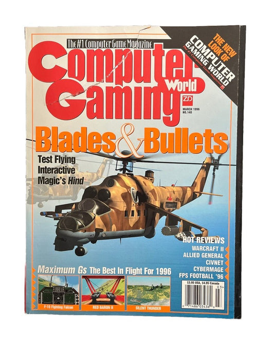 Classic Vintage Computer Gaming World Magazine #140 March 1996 Blades & Bullets