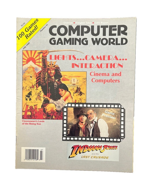COMPUTER GAMING WORLD MAGAZINE #61 INDIANA JONES/Cinemaware’sLORDS OF RISING SUN