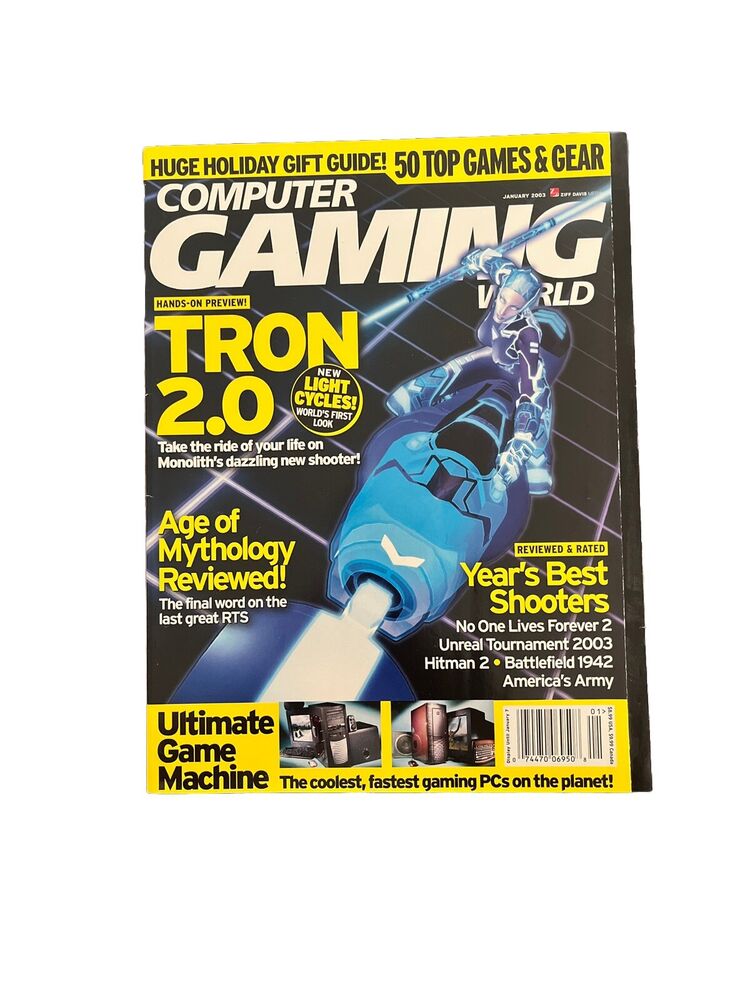 Computer Gaming World Collectable PC Game Magazine January 2003 #222 Tron 2.0