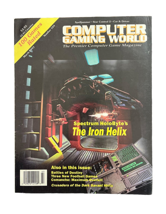 Computer Gaming World Strategy Magazine #104 Spectrum HoloByte’s The Iron Helix