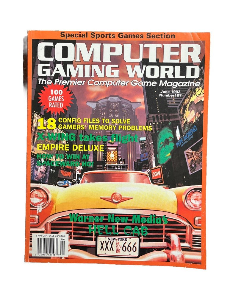 Classic Vintage Computer Gaming World Magazine #107 Warner New Media’s Hell Cab