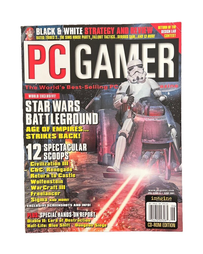 Collectable PC GAMER Magazine Vol.8 No.6 June 2001 - Star Wars Battleground