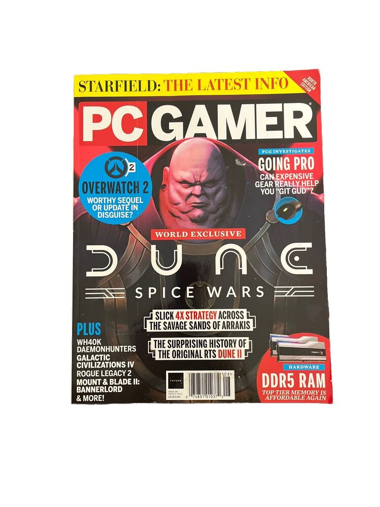 August 2022 #359 PC Gamer Video Game Magazine Dune Spice Wars