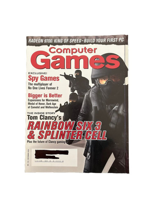 Computer Games Magazine November 2002 #144 Rainbow Six 3 & Splinters Cell