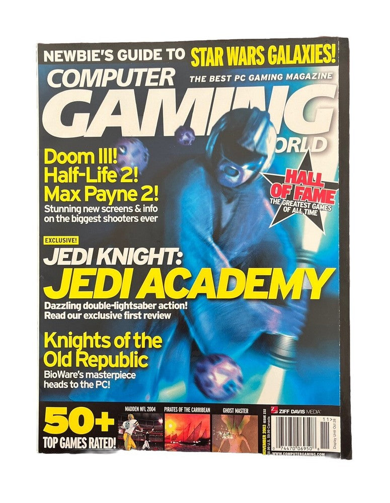 Computer Gaming World Collectable PC Game Magazine #232 Nov 2003 Jedi Academy