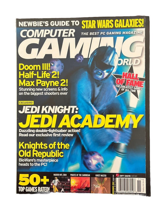 Computer Gaming World Collectable PC Game Magazine #232 Nov 2003 Jedi Academy