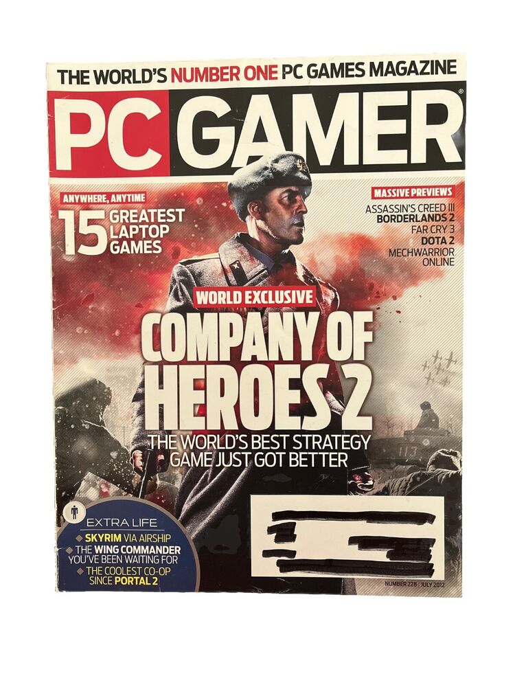 PC Gamer Video Game Magazine #228 July 2012 World Exclusive Company of Heroes 2