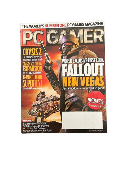 April 2010 PC Gamer #199 Computer Game Magazine -Fallout New Vegas - Demo Disc