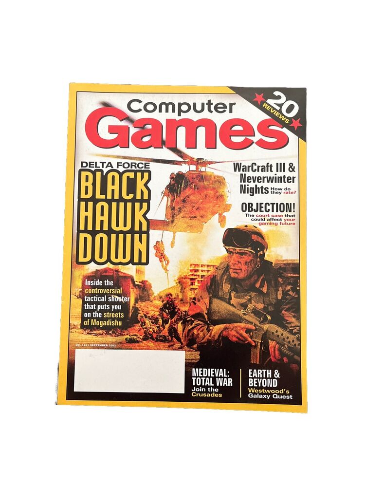 Computer Games Vintage Video Game Magazine September 2002 #142 Black Hawk Down