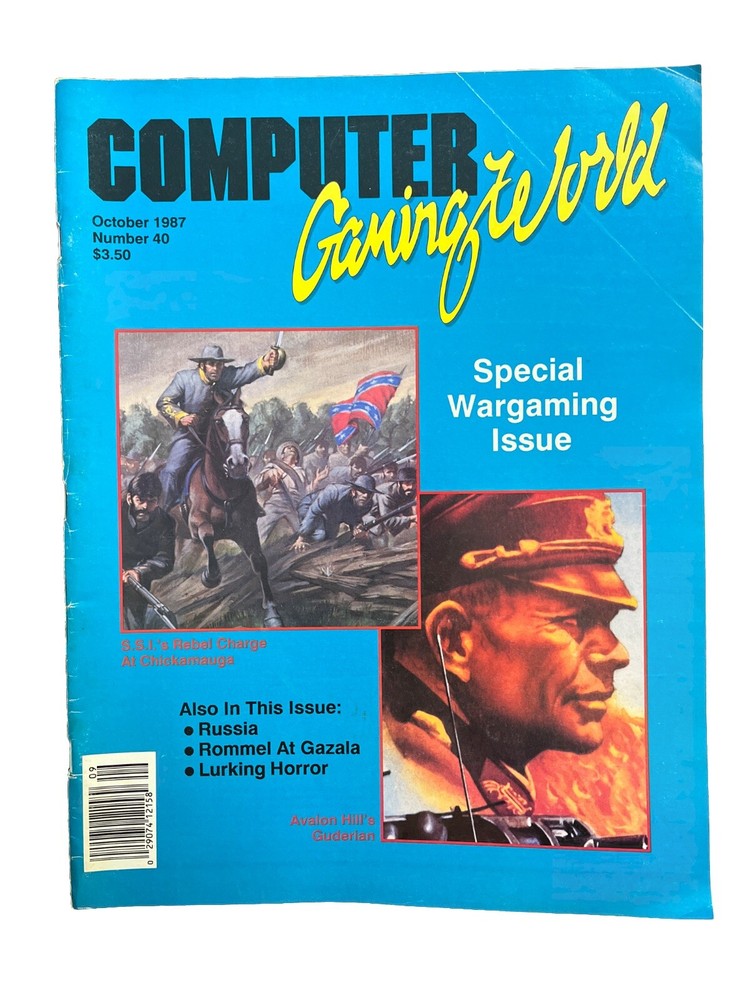 Computer Gaming World Strategy Magazine #40 Oct 1987 Special Wargaming Issue