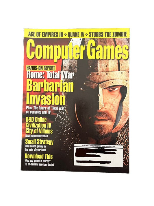 Computer Games Video Game Magazine #180 November 2005 Barbarian Invasion