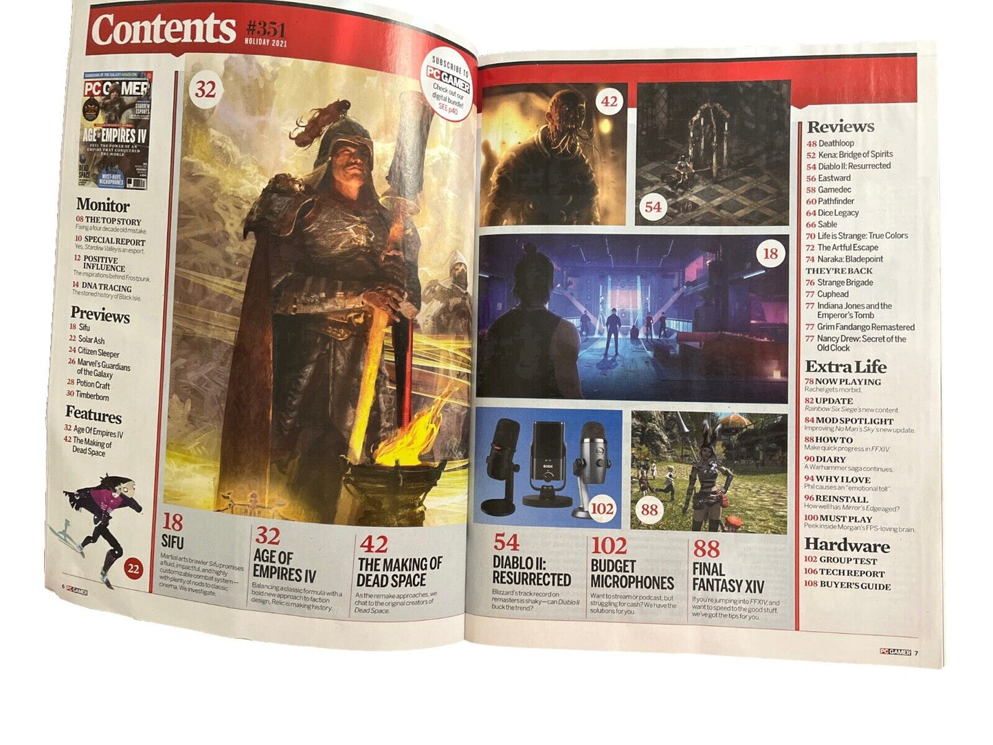 PC Gamer Video Game Computer Game Magazine #351 Holiday 2021 Age Of Empires IV