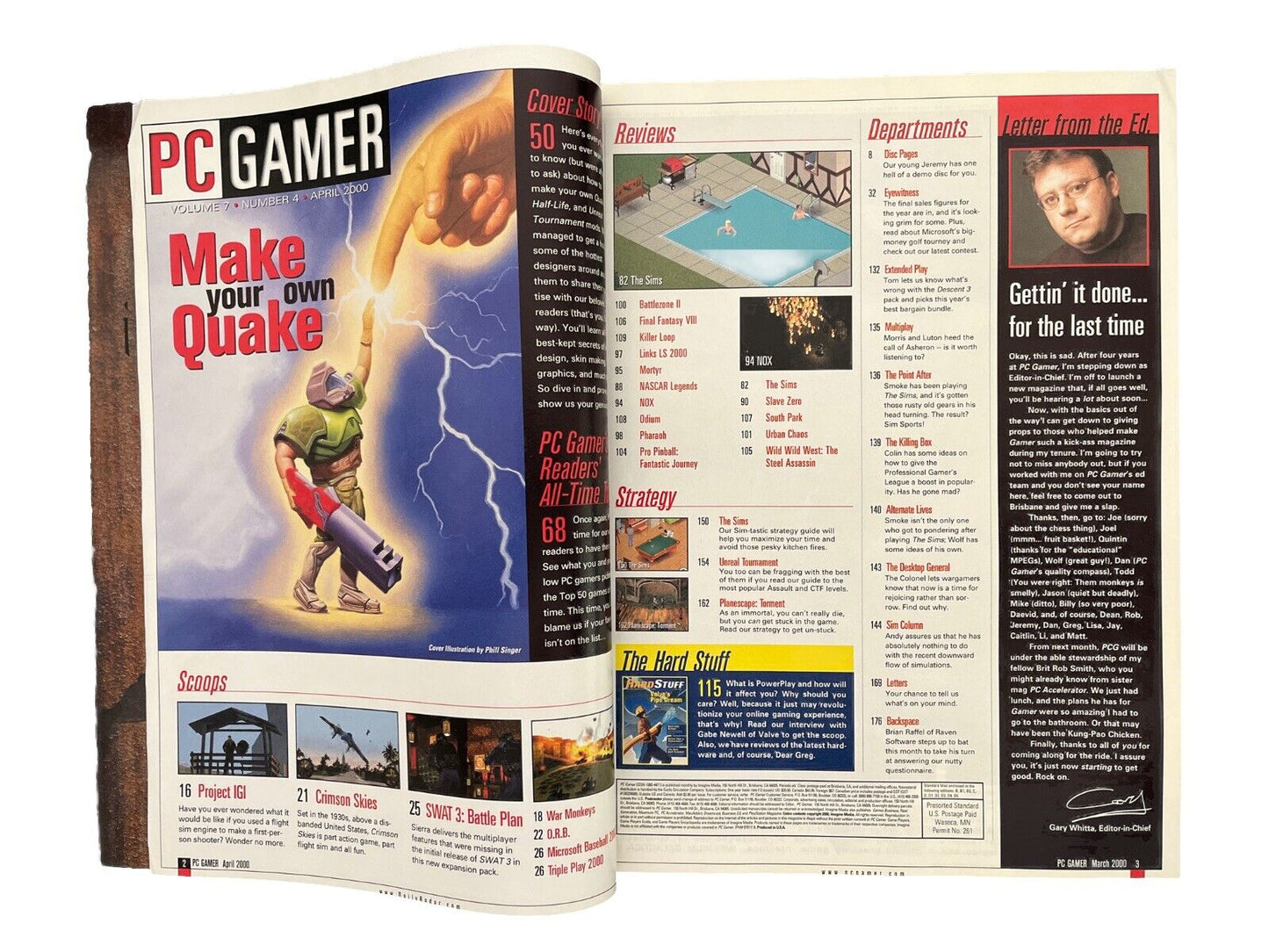 Collectable PC GAMER Magazine Vol. 7 No. 4 April 2000 - Make Your Own Quake