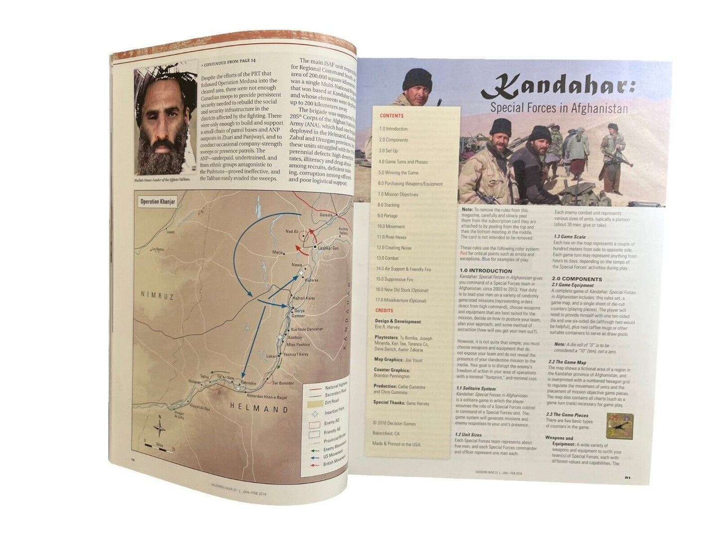 Modern War Magazine #21 With Historical War Board Game - Struggle For Kandahar