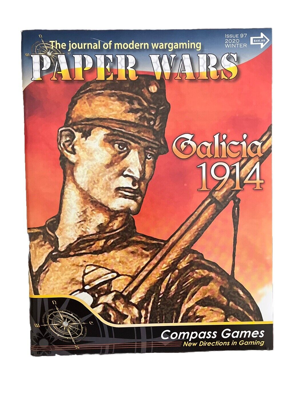 Compass Games Paper Wars Magazine #97 With Historical Board Game - Galicia 1914