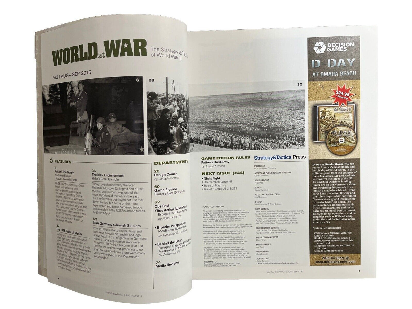 Vintage Historical World At War Board game Magazine #43 - Patton’s Third Army