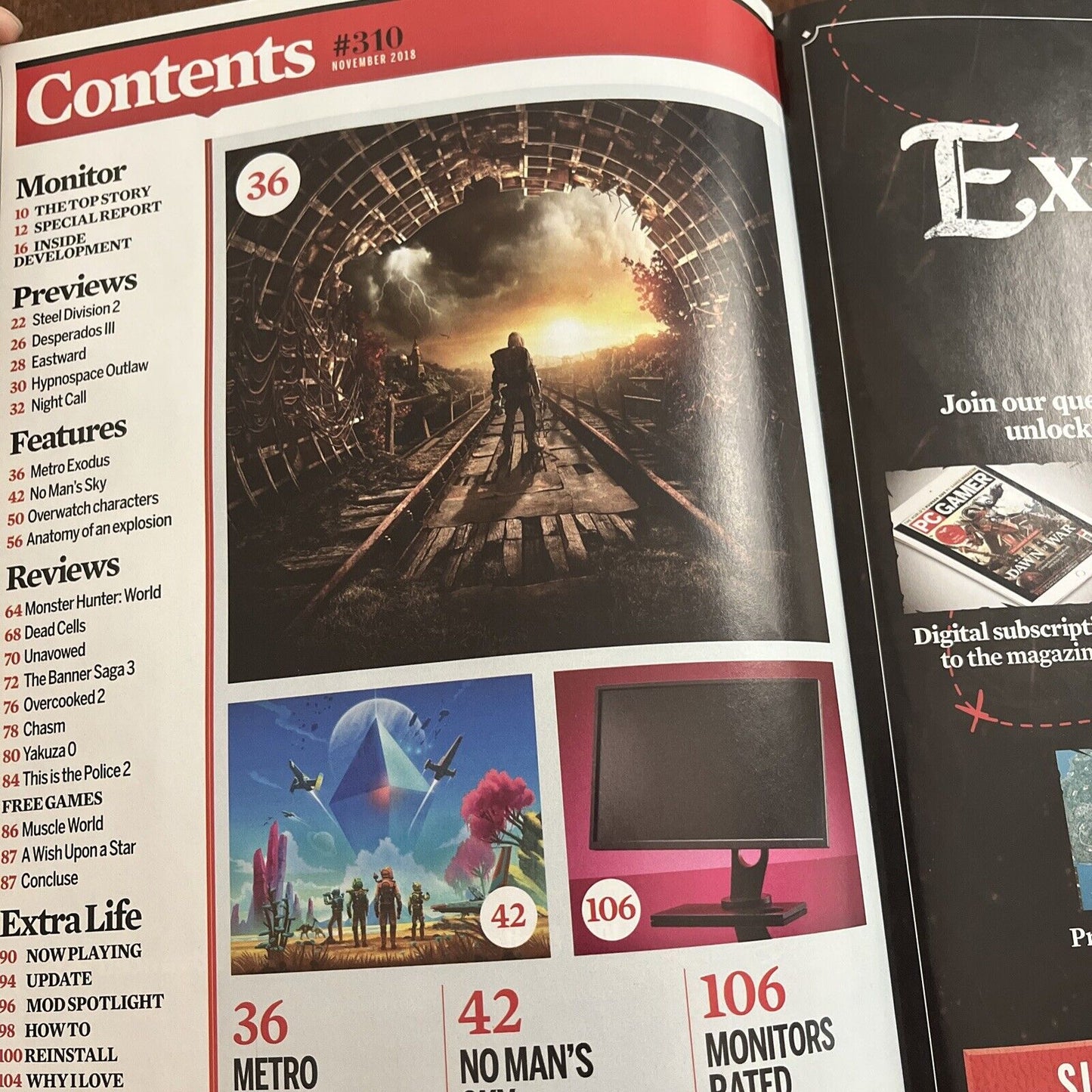 PC Gamer Video Magazine #310 November 2018 Metro Exodus -26 pages of reviews