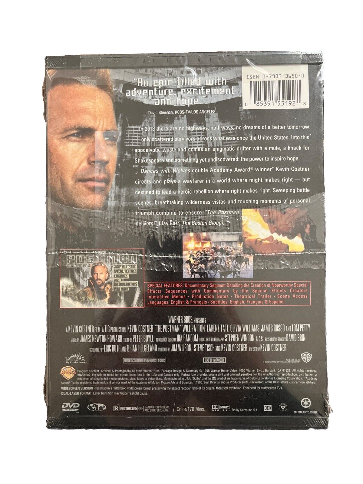 Vintage Collectable Movie The Postman (DVD, 1998) Kevin Costner