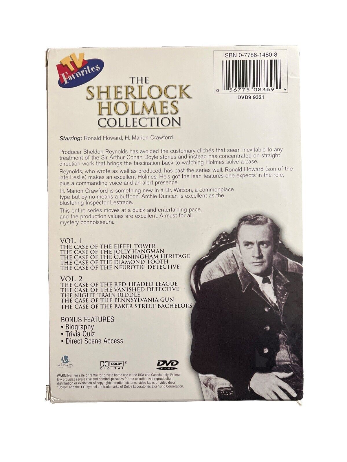 Classic Detective Show The Sherlock Holmes Collection DVD 2002 2-Disc Set
