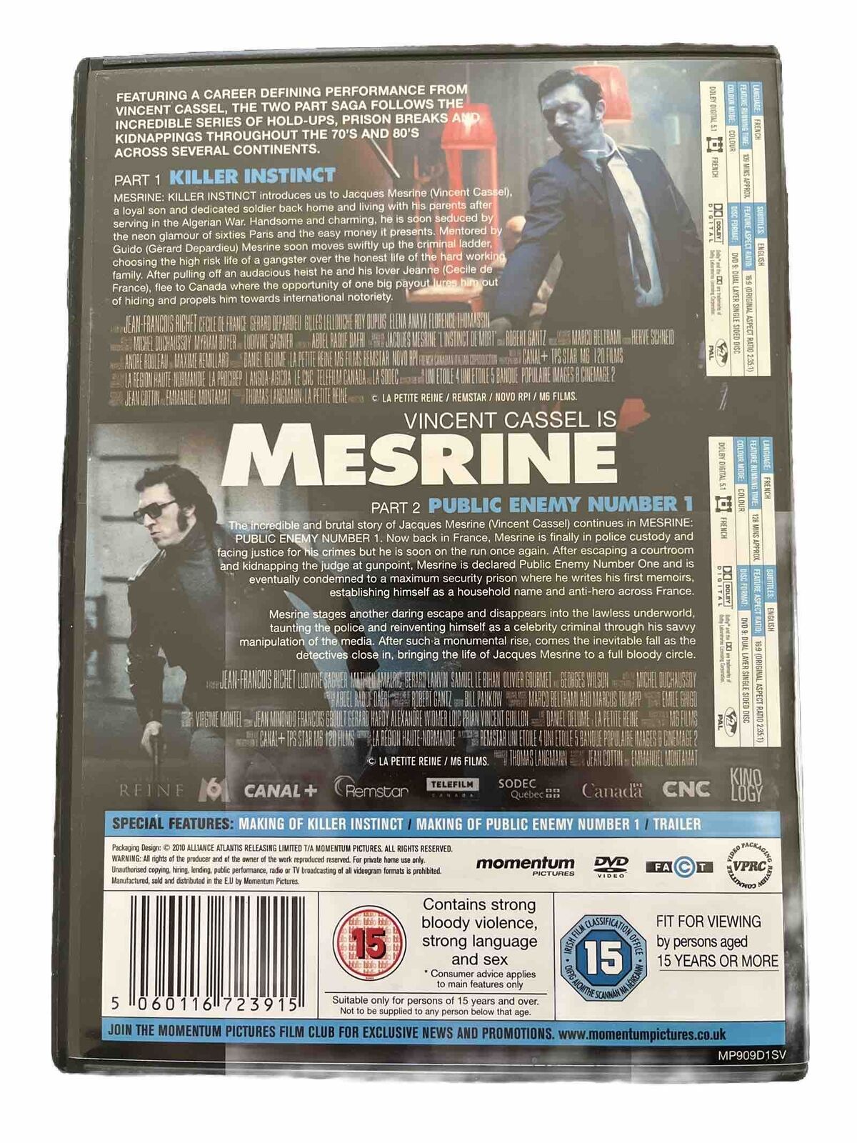 Mesrine Part 1 & 2 (DVD, 2 Disc Set)