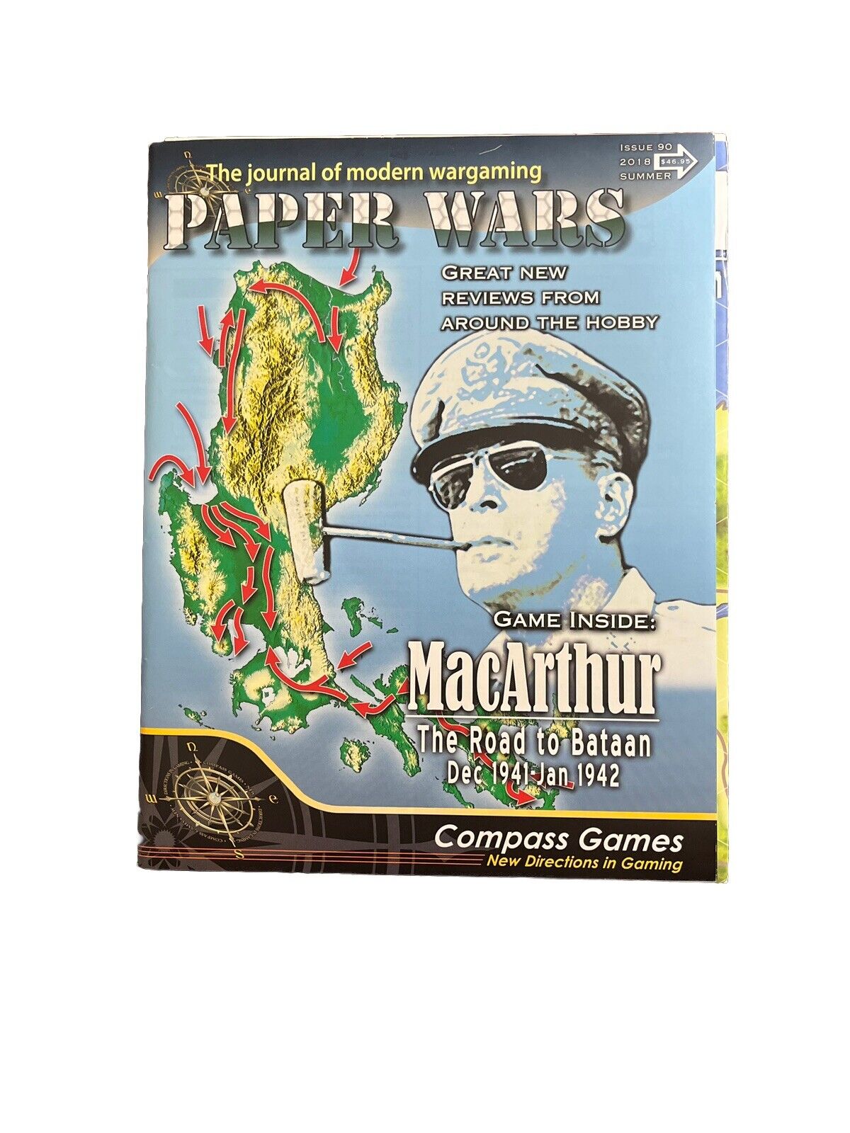 Compass Paper Wars Magazine With Complete Game #90 MacArthur- The Road to Bataan