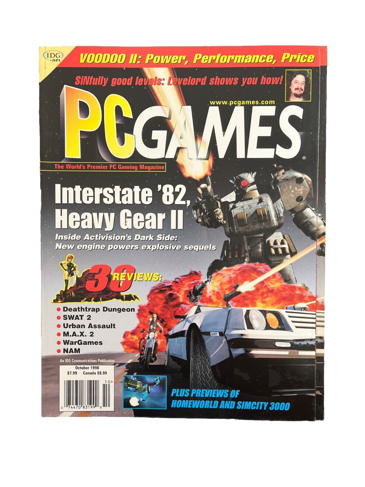 Vintage PC Games Magazine Vol.5 No.8 October 1998 - Interstate’82, Heavy Gear 2