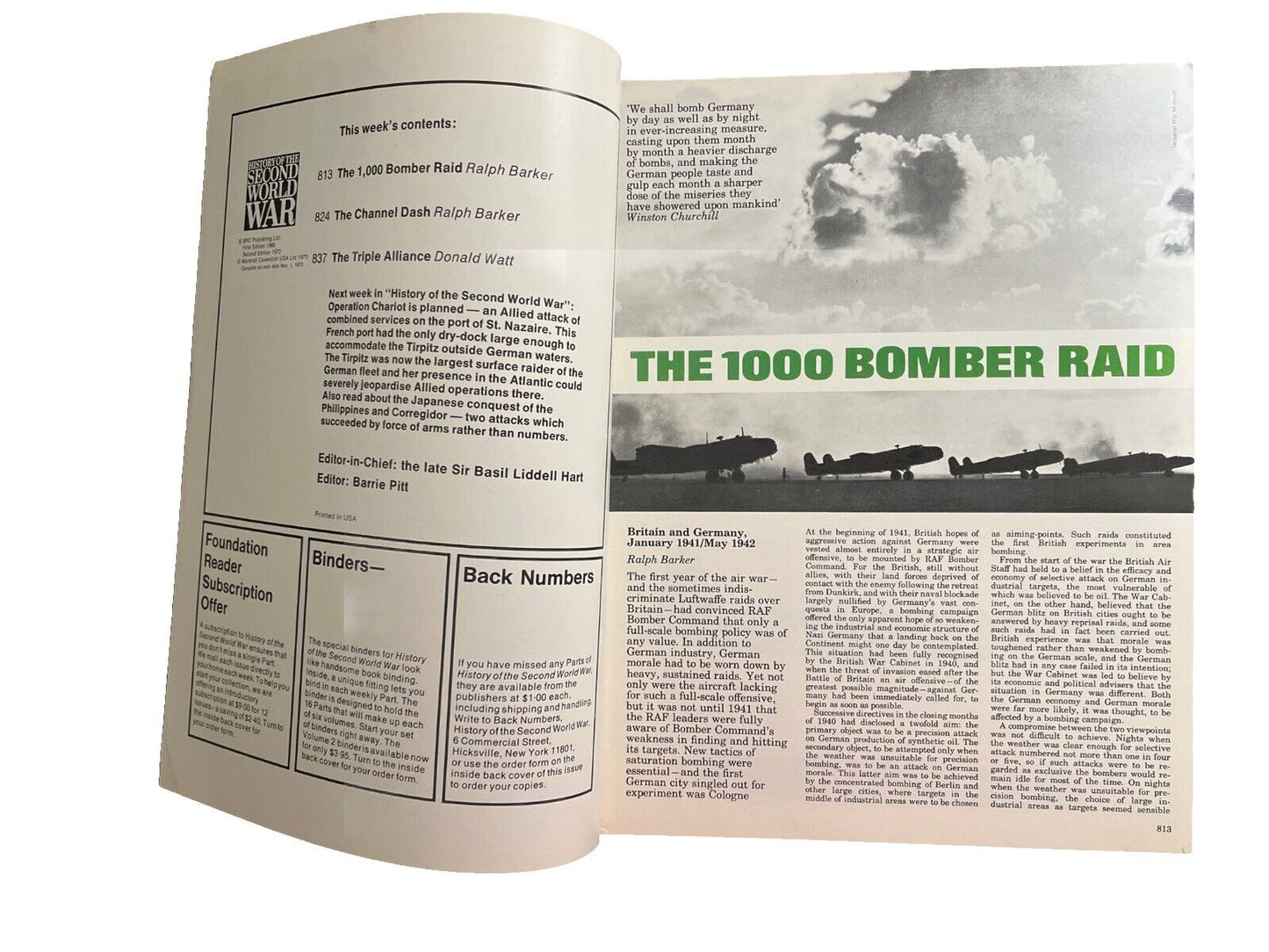 History of the Second World War Vintage Magazine Part 30 1973 - 1000 Bomber Raid