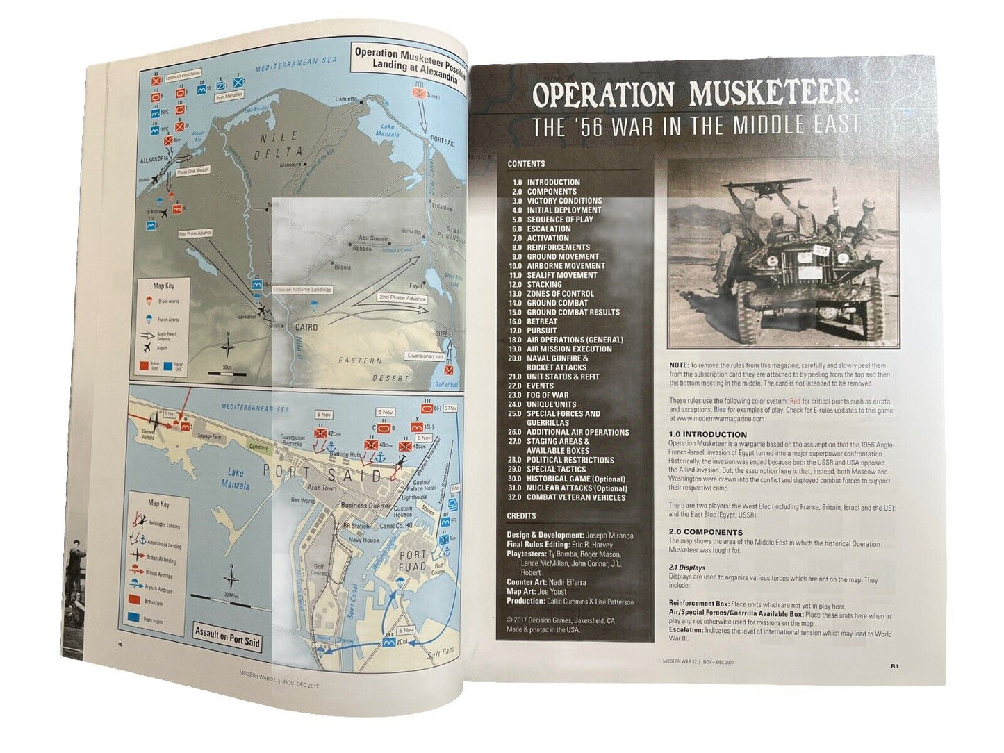 Modern War Magazine #32 With History Board Game - Operation Musketeer Suez 1956