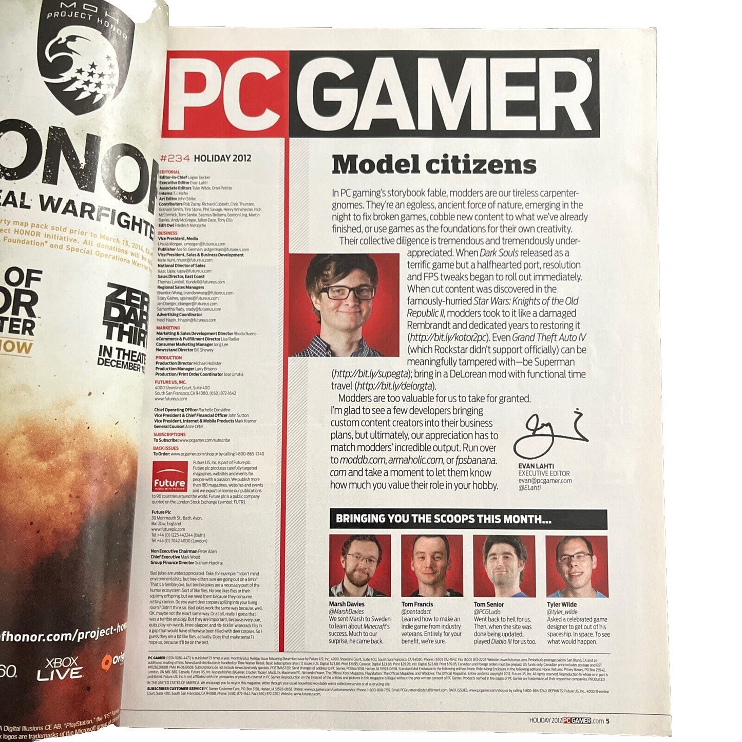 HOLIDAY 2012 PC GAMER video game magazine - OMERTA CITY OF GANGSTER