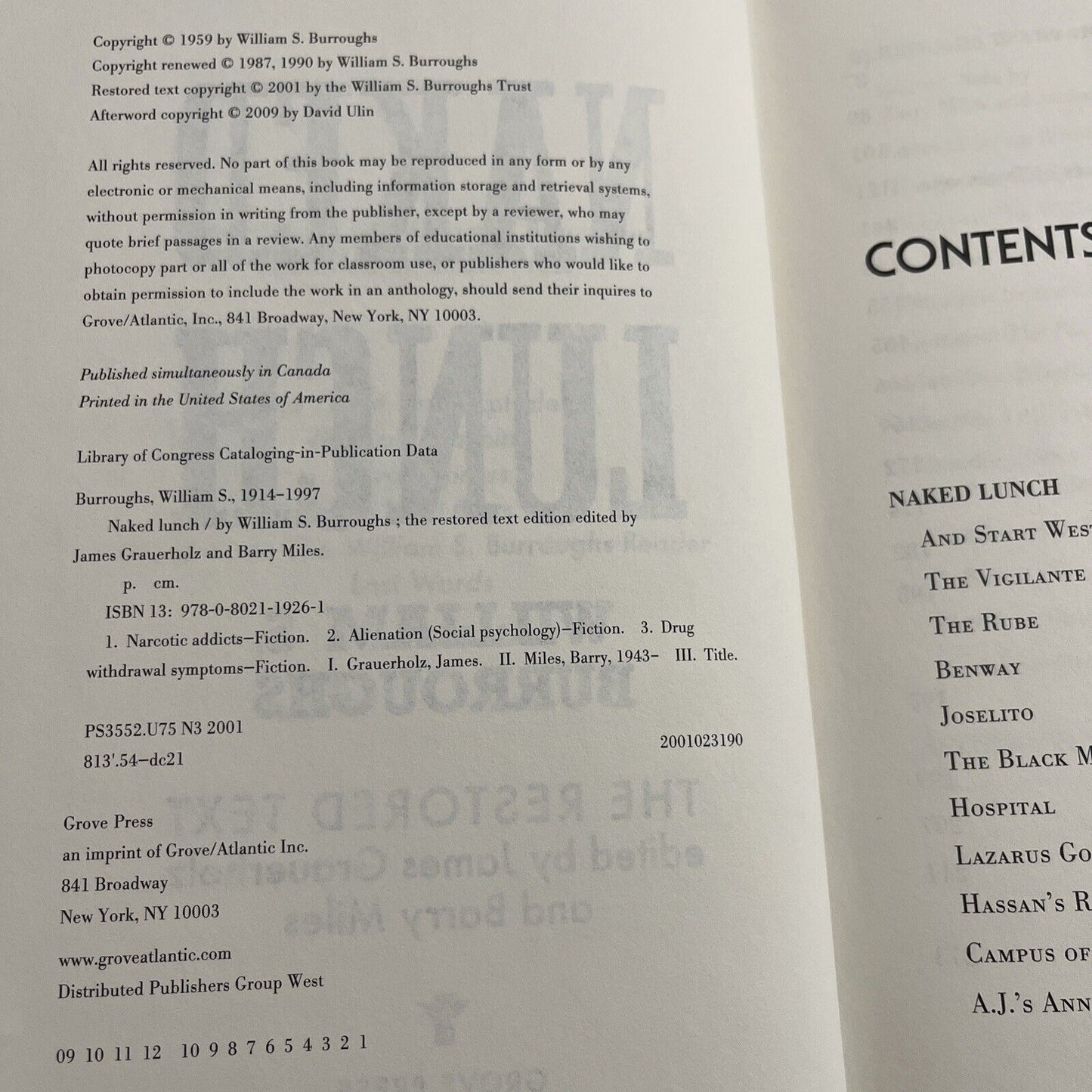 Naked Lunch by William S. Burroughs 2009 Hardcover 50th Anniversary Edition